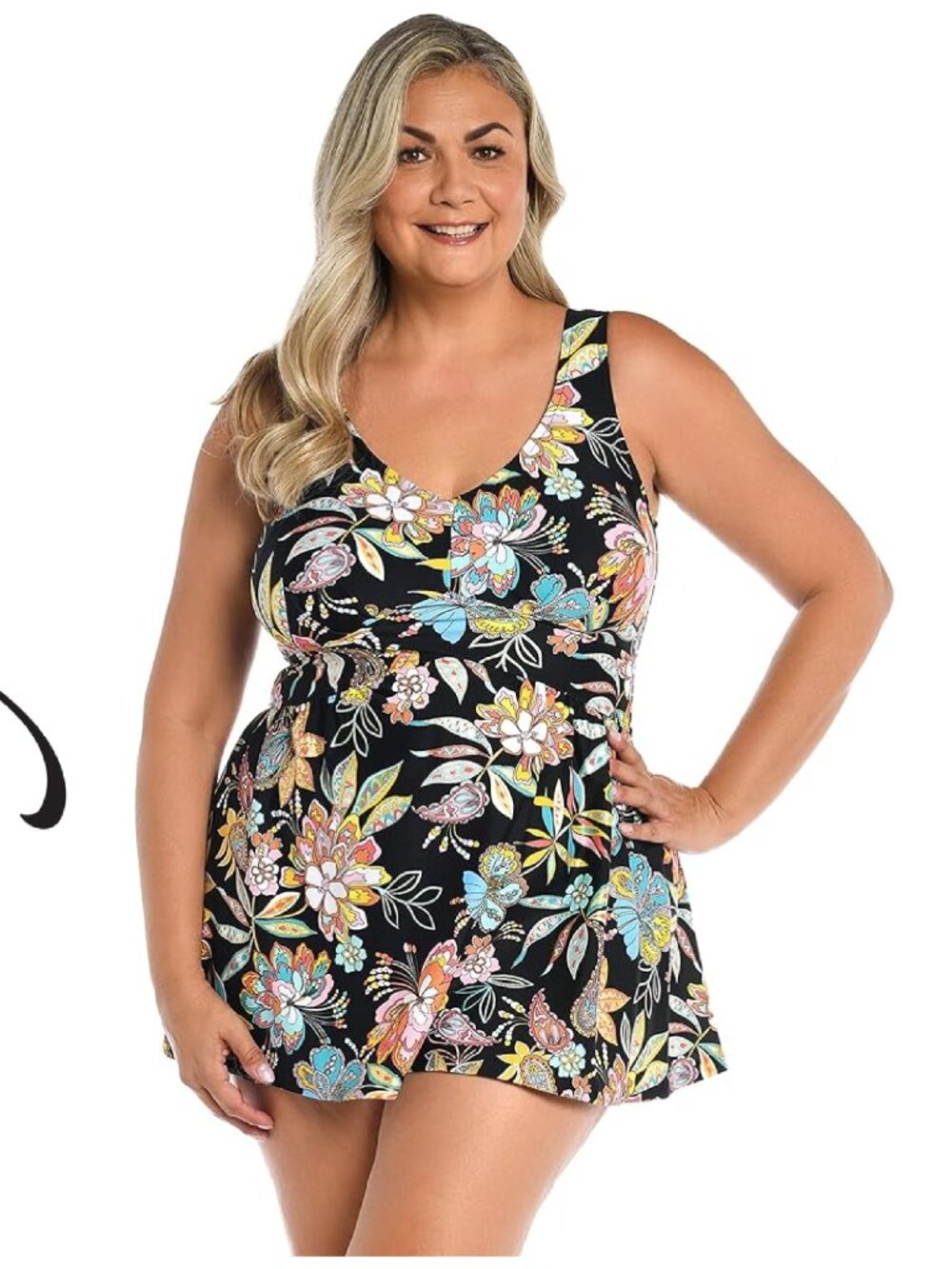 Maxine of Hollywood NWT Tulum Empire Floral Swim Top Sz 8